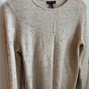 EILEEN FISHER Womens Beige Speckle Long Sleeve RoundNeck Wear Sweater medium PM